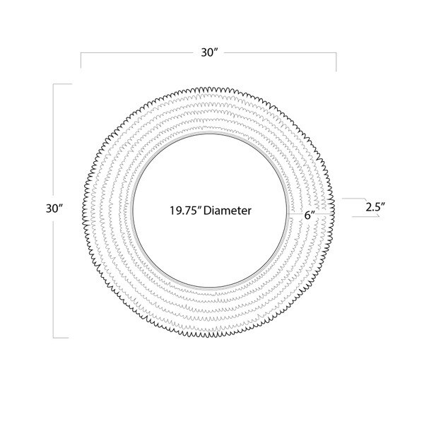 Petal Mirror Small (Gold) - Open Box Line Drawing